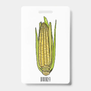 Corn cartoon illustration  ID badge