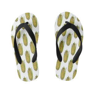 Corn cartoon illustration kid's flip flops