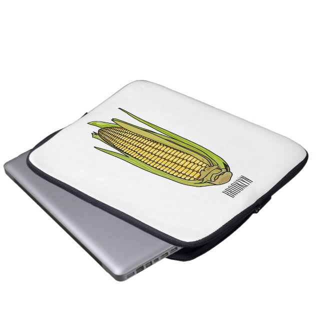 Corn cartoon illustration  laptop sleeve (Front Bottom)