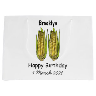 Corn cartoon illustration large gift bag