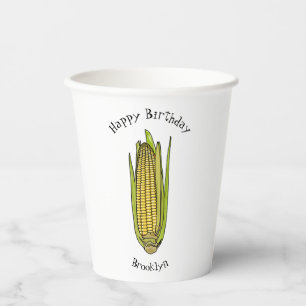 Corn cartoon illustration paper cups