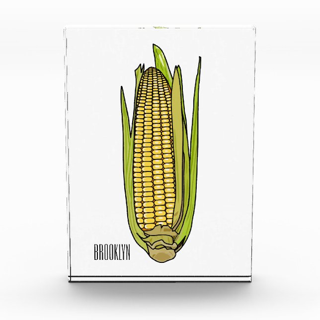 Corn cartoon illustration  photo block (Front)