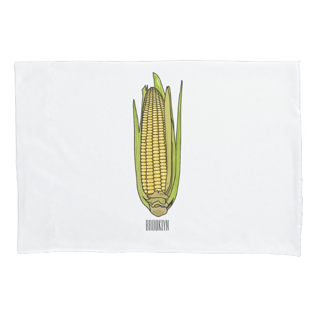 Corn cartoon illustration  pillowcase (Front)