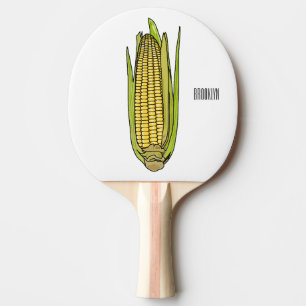 Corn cartoon illustration  ping pong paddle