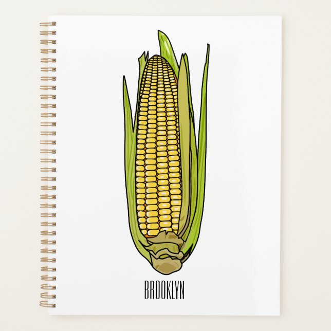 Corn cartoon illustration  planner (Front)