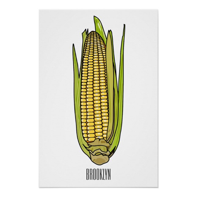 Corn cartoon illustration  poster (Front)
