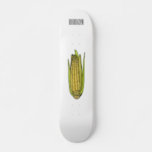 Corn cartoon illustration  skateboard
