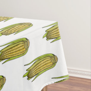 Corn cartoon illustration tablecloth