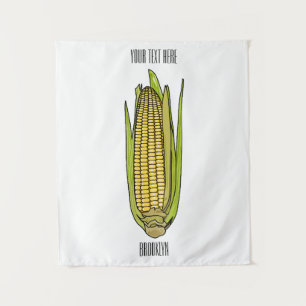 Corn cartoon illustration  tapestry