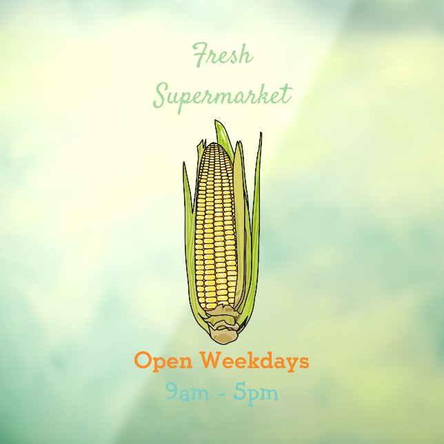 Corn cartoon illustration window cling (Sheet 3)