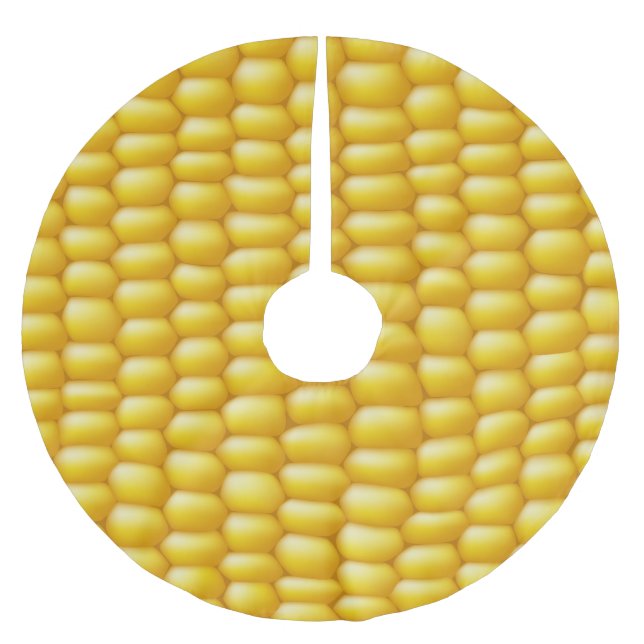 Corn Cob Background Brushed Polyester Tree Skirt (Front)