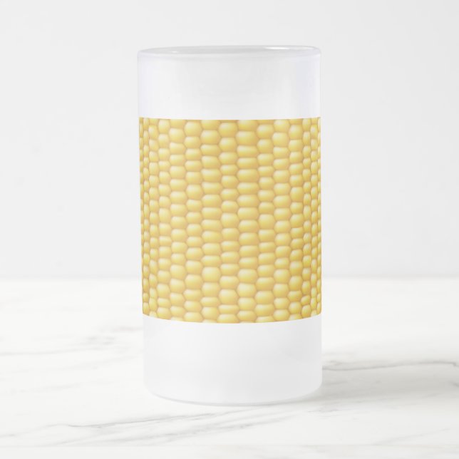 Corn Cob Background Frosted Glass Beer Mug (Center)