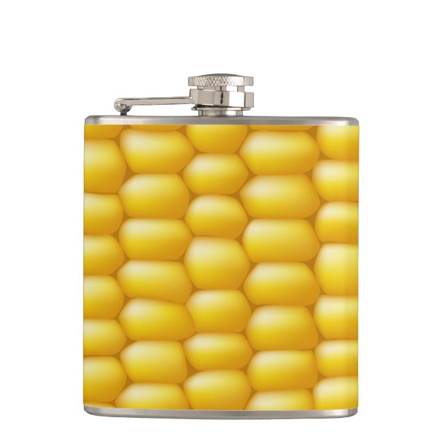 Corn Cob Background Hip Flask (Front)