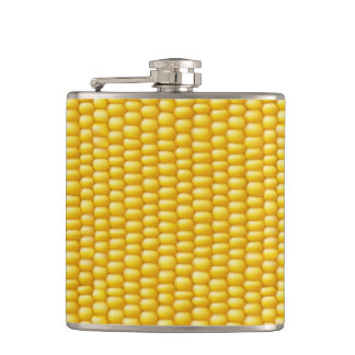 Corn Cob Background Hip Flask
