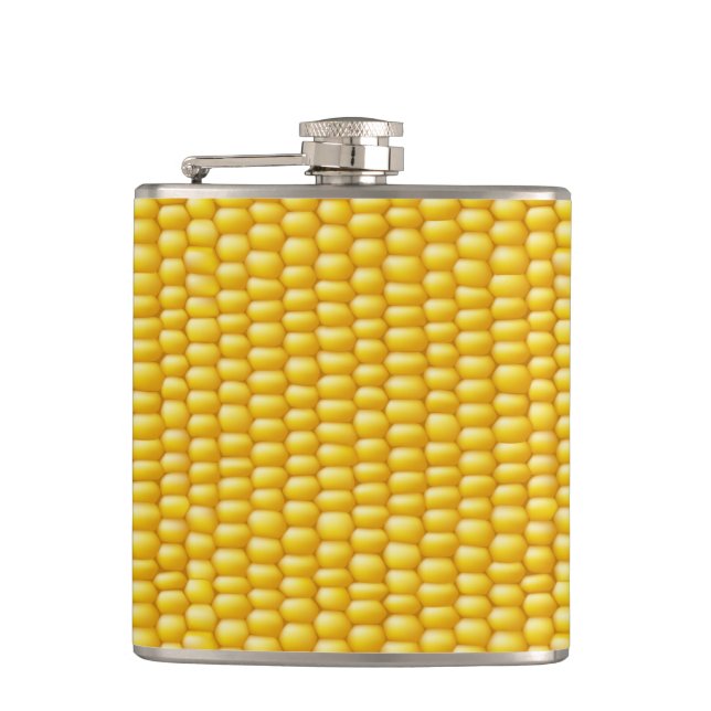 Corn Cob Background Hip Flask (Front)