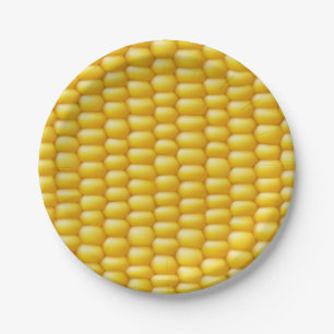 Corn Cob Background Paper Plate