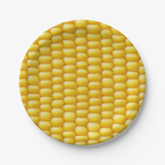 Corn Cob Background Paper Plate