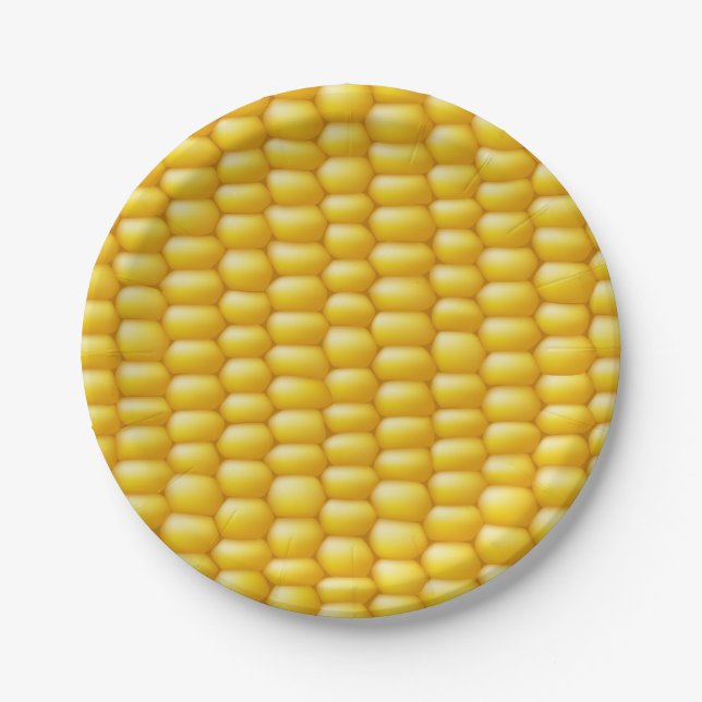 Corn Cob Background Paper Plate (Front)