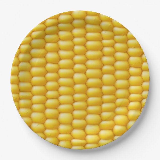 Corn Cob Background Paper Plate (Front)