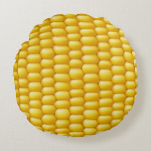 Corn Cob Background Round Cushion
