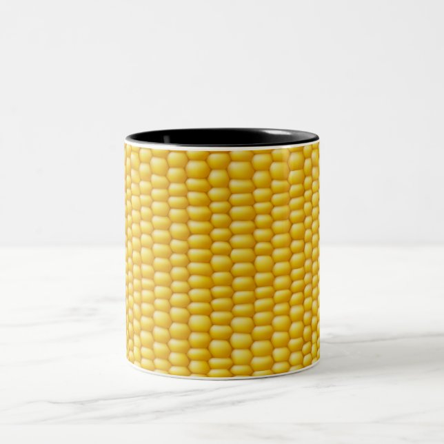 Corn Cob Background Two-Tone Coffee Mug (Center)