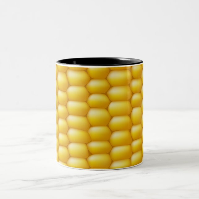 Corn Cob Background Two-Tone Coffee Mug (Center)