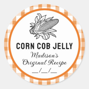 Corn cob jelly sticker with chequered pattern