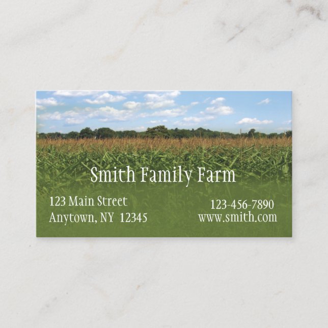 Corn Crop Business Card (Front)
