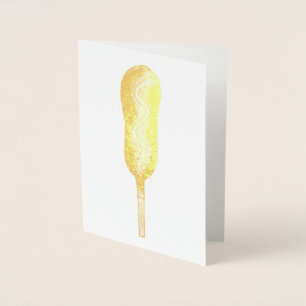 Corn Dog Corndog Mustard State Fair Carnival Food Foil Card