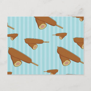 Corn Dog Illustration Postcard