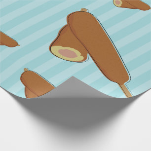 Corn Dog Illustration Wrapping Paper