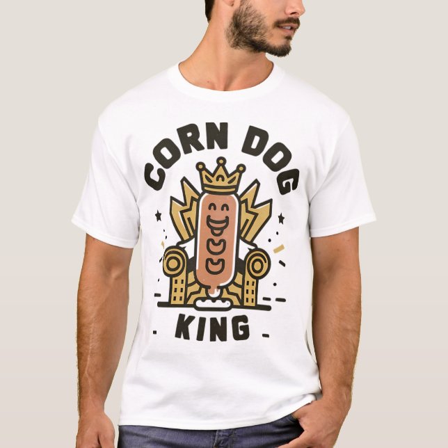 Corn Dog King Retro Style Design T-Shirt (Front)