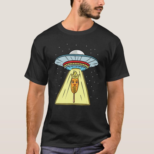 Corn Dog Queen Ufo Abduction T-Shirt (Front)