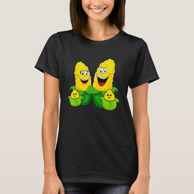 Corn Family Vegetable Vegetarian Vegan Farming T-Shirt (Front)