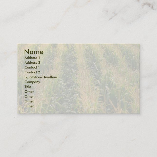 Corn field business card (Front)