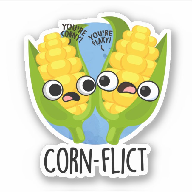 Corn-flict Funny Corn Pun  (Front)
