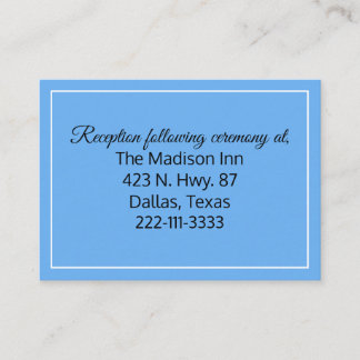 Corn Flower Blue Wedding enclosure cards