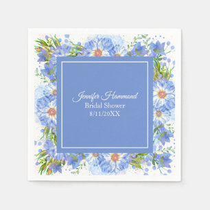 Corn Flowers Bridal Shower Napkin