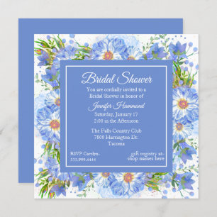 Corn Flowers Square Bridal Shower Invitation