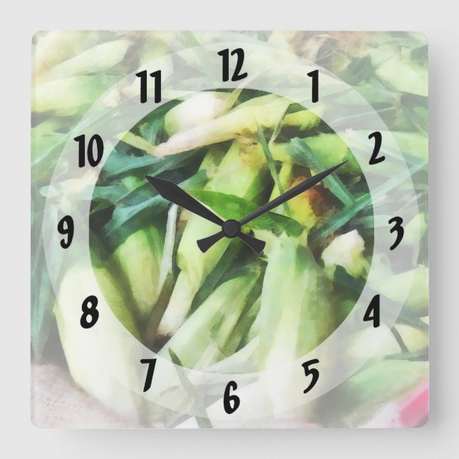 Corn For Sale Square Wall Clock (Front)
