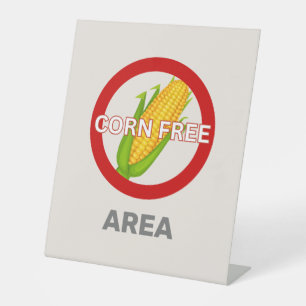 Corn Free Area Customised Food Allergy Alert Pedestal Sign