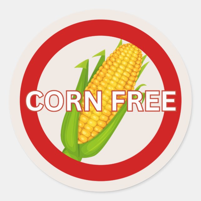 Corn Free Food Allergy Alert Classic Sticker (Front)