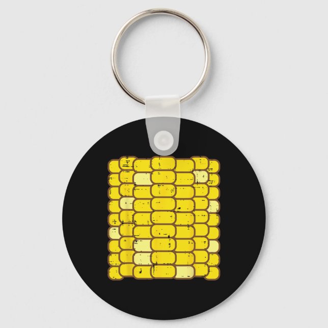 Corn Halloween Costume Fun Foodie Farmer Men Women Key Ring (Front)