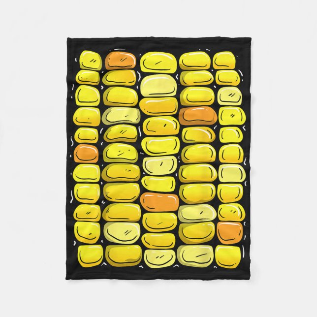 Corn Halloween Costume Funny Corn On The Cob  Fleece Blanket (Front)