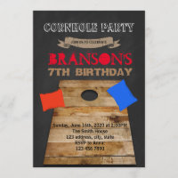 Corn hole party invitation