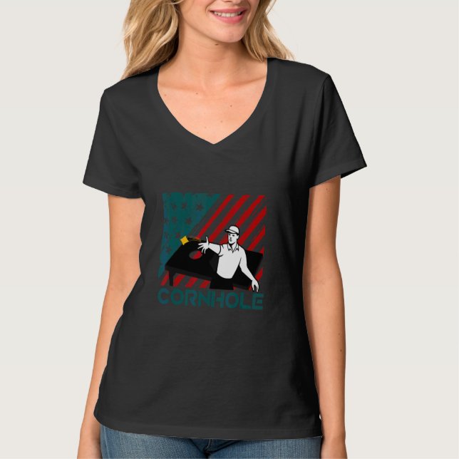 Corn Hole Tossing Tournament Game Cornhole T-Shirt (Front)
