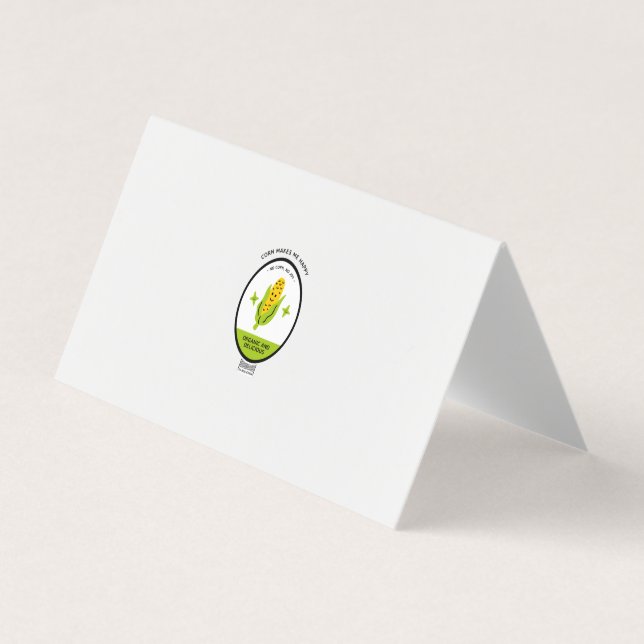 Corn makes me happy business card (Front)