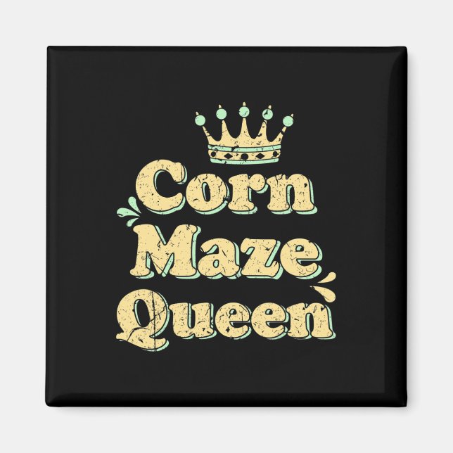 Corn Maze Queen Fall Autumn Halloween October Acti Magnet (Front)