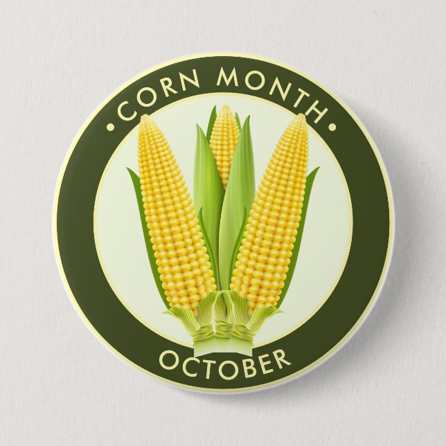 Corn Month October 7.5 Cm Round Badge (Front)