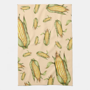Corn on the Cob Pattern Tea Towel